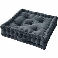 Coussin de Sol 50x50cm Velours de Coton Capitonné Coloris Ardoise de la gamme Harris. Une assise d'appoint élégante et raffin ...
