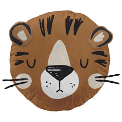 Altobuy - derek - Coussin Déhoussable Ø30cm Coton Motif Tigre - Marron