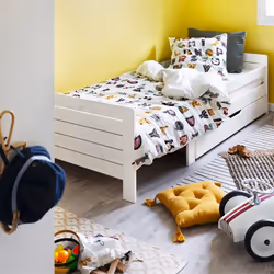 Altobuy - fruiy - Parure de Lit Coton Motif Alphabet Housse de Couette 140x200cm + Taie d'Oreiller