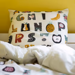 Altobuy - fruiy - Parure de Lit Coton Motif Alphabet Housse de Couette 140x200cm + Taie d'Oreiller - Vue supplémentaire 4