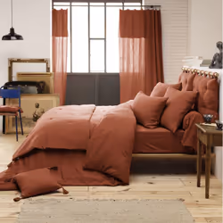 Altobuy - ourea - Chemin de Lit 90x200cm Capitonné Gaze de Coton Terracotta - Terracotta