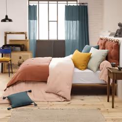 Altobuy - ourea - Chemin de Lit 90x200cm Capitonné Gaze de Coton Terracotta - Terracotta