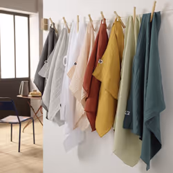 Ourea - Lot de 2 Essuie-mains 50x70cm Gaze de Coton Safran - Jaune