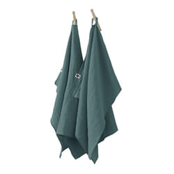 Ourea - Lot de 2 Essuie-mains 50x70cm Gaze de Coton Canard - Bleu