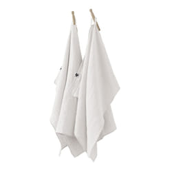 Ourea - Lot de 2 Essuie-mains 50x70cm Gaze de Coton Chantilly - Blanc