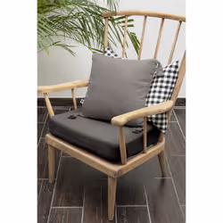 Altobuy - ourea - Coussin Déhoussable 40x40cm avec Pompons Gaze de Coton Granit - Gris