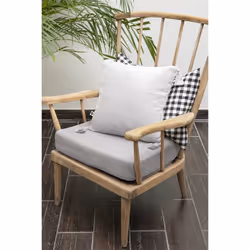 Altobuy - ourea - Coussin Déhoussable 40x40cm avec Pompons Gaze de Coton Nuage - Gris