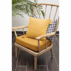 Altobuy - ourea - Coussin Déhoussable 40x40cm avec Pompons Gaze de Coton Safran - Jaune