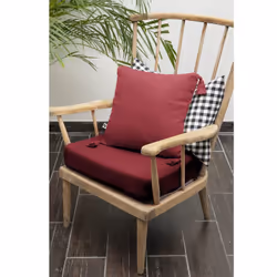 Altobuy - ourea - Coussin Déhoussable 40x40cm avec Pompons Gaze de Coton Lie de Vin - Bordeaux