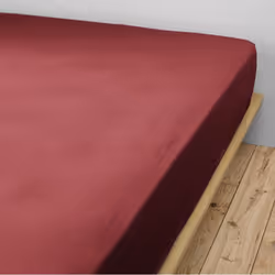 OUREA - Drap Housse 140x190cm Gaze de Coton Lie de Vin