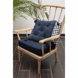 Altobuy - ourea - Coussin Capitonné 40x40cm avec Pompons Gaze de Coton Minuit - Bleu