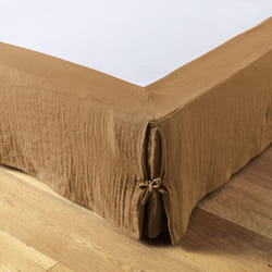 Ourea - Cache-Sommier à Nouettes 140x190cm Gaze de Coton Camel - Marron