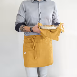Altobuy - ourea - Demi-Tablier avec Double Poche Gaze de Coton Safran - Jaune