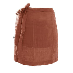 Ourea - Demi-Tablier avec Double Poche Gaze de Coton Terracotta - Terracotta
