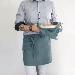 Altobuy - ourea - Demi-Tablier avec Double Poche Gaze de Coton Canard - Bleu