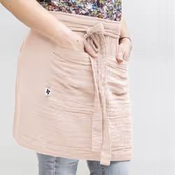 Altobuy - ourea - Demi-Tablier avec Double Poche Gaze de Coton Guimauve - Rose - Vue supplémentaire 4