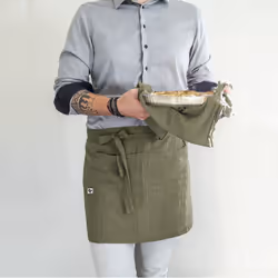 Altobuy - ourea - Demi-Tablier avec Double Poche Gaze de Coton Romarin - Vert