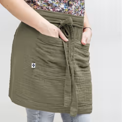 Altobuy - ourea - Demi-Tablier avec Double Poche Gaze de Coton Romarin - Vert - Vue supplémentaire 4