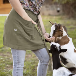 Altobuy - ourea - Demi-Tablier avec Double Poche Gaze de Coton Romarin - Vert - Vue supplémentaire 6