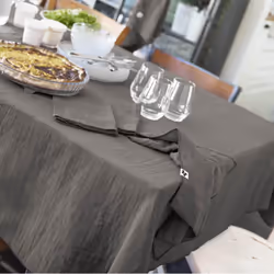 Altobuy - ourea - Lot de 3 Serviettes 40x40cm Gaze de Coton Granit - Gris - Vue supplémentaire 4