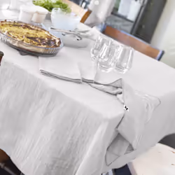 Altobuy - ourea - Lot de 3 Serviettes 40x40cm Gaze de Coton Nuage - Gris - Vue supplémentaire 4