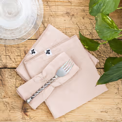 OUREA - Lot de 3 Serviettes 40x40cm Gaze de Coton Guimauve