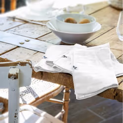 OUREA - Lot de 3 Serviettes 40x40cm Gaze de Coton Chantilly