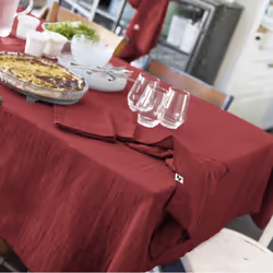 Altobuy - ourea - Lot de 3 Serviettes 40x40cm Gaze de Coton Lie de Vin - Bordeaux - Vue supplémentaire 4