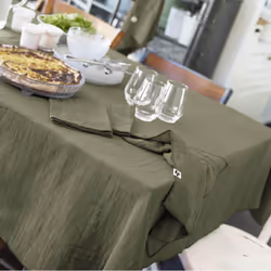 Altobuy - ourea - Lot de 3 Serviettes 40x40cm Gaze de Coton Romarin - Vert - Vue supplémentaire 4