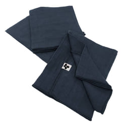 OUREA - Lot de 3 Serviettes 40x40cm Gaze de Coton Minuit