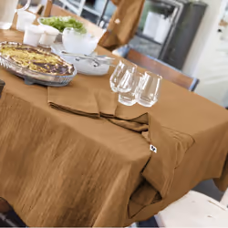 OUREA - Lot de 3 Serviettes 40x40cm Gaze de Coton Camel - Vue supplémentaire 4