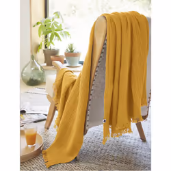Altobuy 3663738068307 plaid Coton Jaune