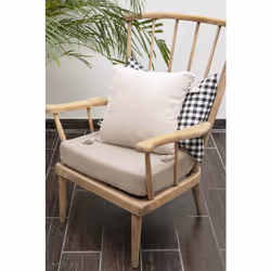 Altobuy - ourea - Coussin Déhoussable 40x40cm avec Pompons Gaze de Coton Pampa - Greige