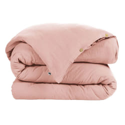 Altobuy - ourea - Housse de Couette 240x220cm Gaze de Coton Rose Pêche - Rose