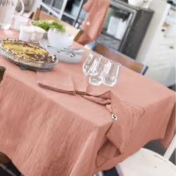 Altobuy - ourea - Lot de 3 Serviettes 40x40cm Gaze de Coton Rose Pêche - Rose - Vue supplémentaire 4