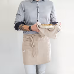 Altobuy - ourea - Demi-Tablier avec Double Poche Gaze de Coton Pampa - Greige
