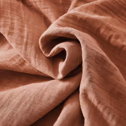 Ourea - Nappe Rectangulaire 150x350cm Gaze de Coton Terracotta
