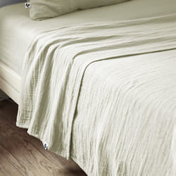 Altobuy - ourea - Drap Plat 240x300cm Gaze de Coton Vert d'Eau - Vert