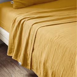 Altobuy 3663738069496, Drap de lit, Coton, 270 x 300 cm, Jaune, Inde, 360 mm