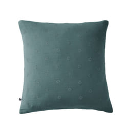 Ourea motif - Taie d'Oreiller 60x60cm Gaze de Coton Canard à Fleurs Ajourées - Bleu