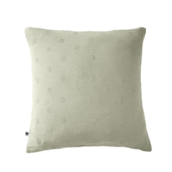 Ourea motif - Taie d'Oreiller 60x60cm Gaze de Coton Vert d'Eau à Fleurs Ajourées - Vert