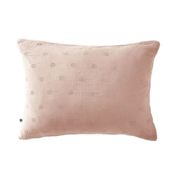 OUREA MOTIF - Taie d'Oreiller 50x70cm Gaze de Coton Guimauve à Fleurs Ajourées