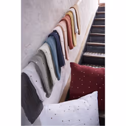 OUREA MOTIF - Taie d'Oreiller 60x60cm Gaze de Coton Nuage à Pois Dorés