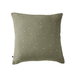 OUREA MOTIF - Taie d'Oreiller 60x60cm Gaze de Coton Romarin à Pois Dorés