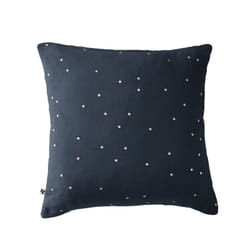 OUREA MOTIF - Taie d'Oreiller 60x60cm Gaze de Coton Minuit à Pois Dorés
