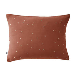 OUREA MOTIF - Taie d'Oreiller 50x70cm Gaze de Coton Terracotta à Pois Dorés