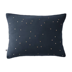 OUREA MOTIF - Taie d'Oreiller 50x70cm Gaze de Coton Minuit à Pois Dorés
