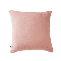 OUREA MOTIF - Taie d'Oreiller 60x60cm Gaze de Coton Rose Pêche à Pois Dorés