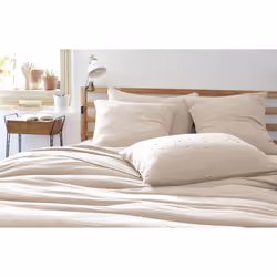 OUREA MOTIF - Taie d'Oreiller 50x70cm Gaze de Coton Pampa à Pois Dorés