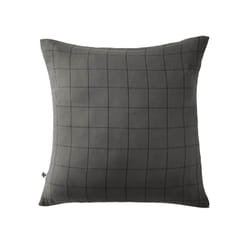 Ourea motif - Taie d'Oreiller 60x60cm Gaze de Coton Granit à Grands Carreaux - Gris